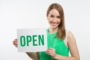 Woman open for Business