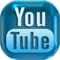 youtube icon blue glass effect