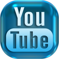 You Tube Icon Blue Glass Effect